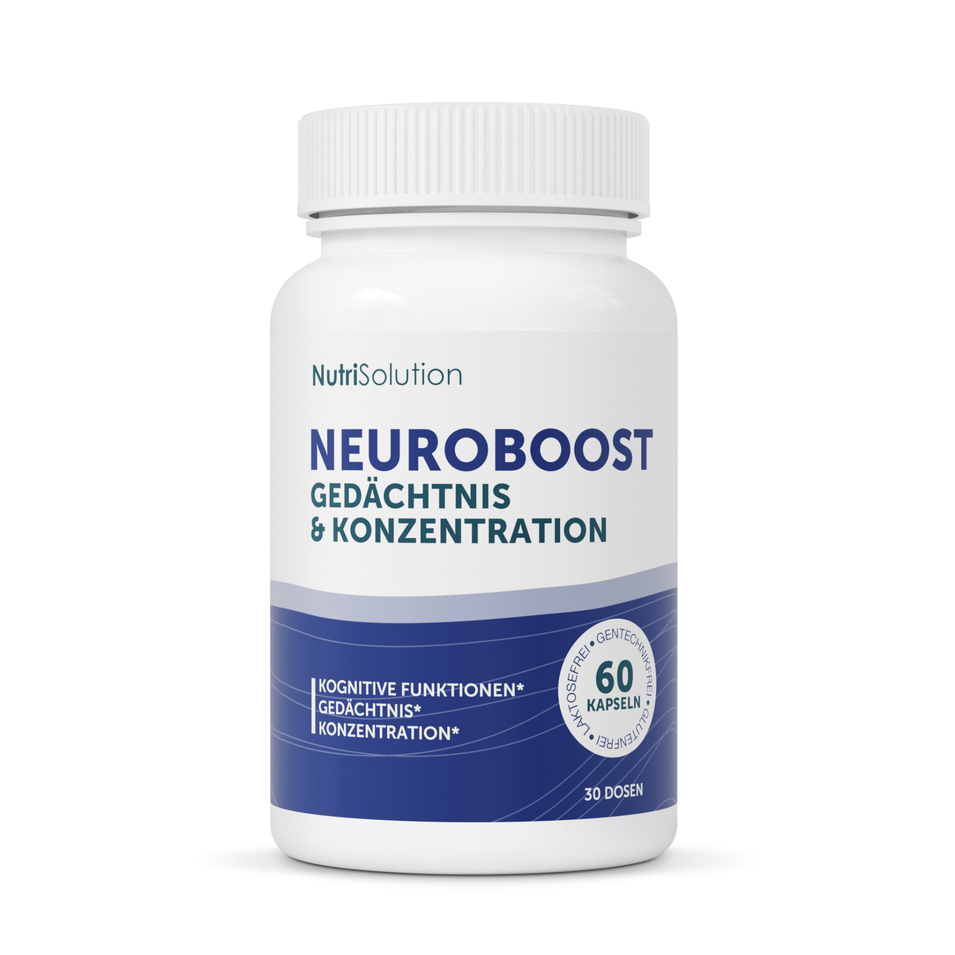 Flasche des Nahrungsergänzungsmittels Neuro Boost von NutriSolution
